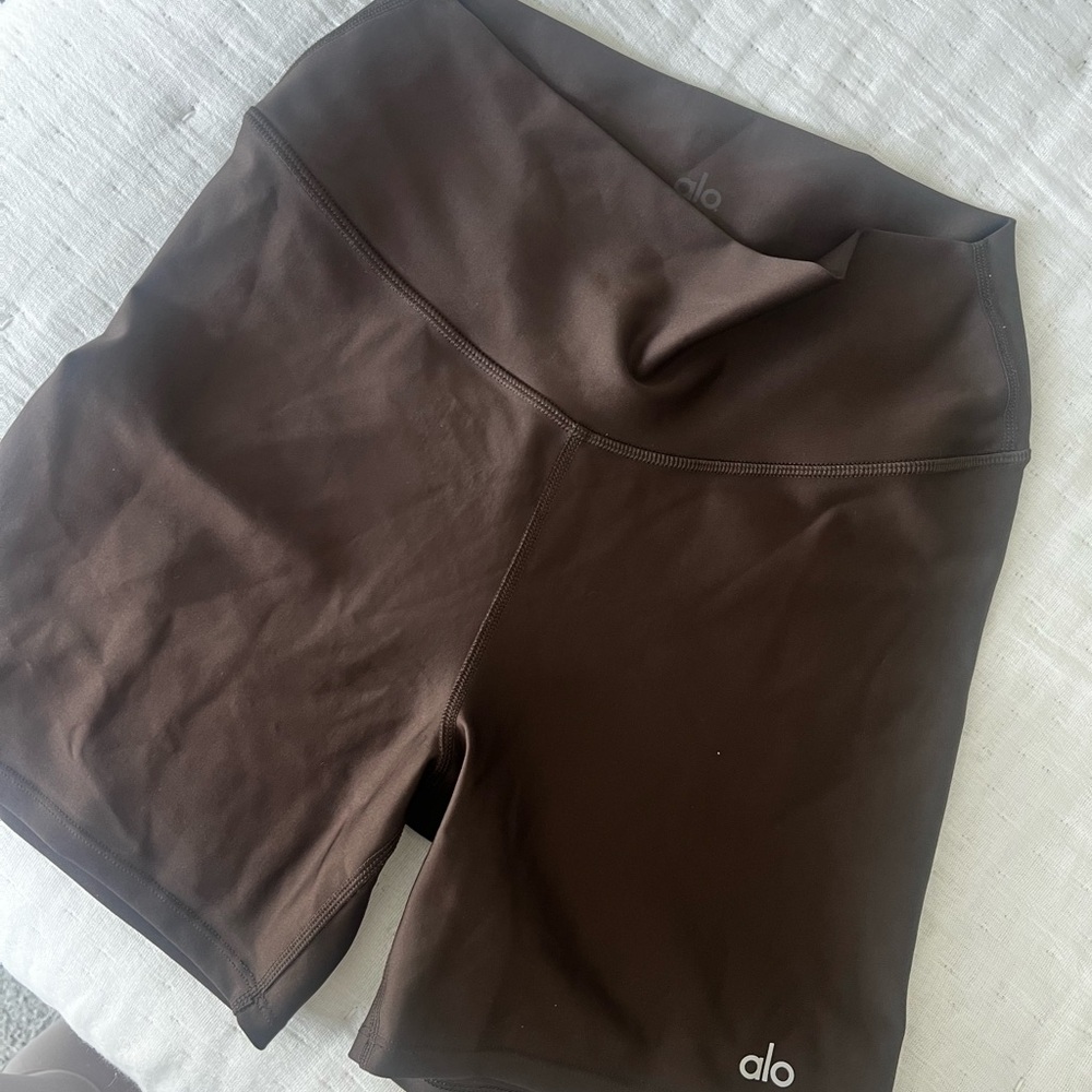 ALO Yoga Chocolate Brown Bike Shorts